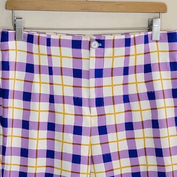 NWT Maeve by Anthropologie Susanna Cropped Flare Plaid Pants Size Medium Petite - Picture 5 of 7